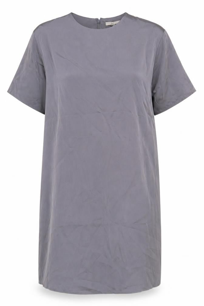 H&M Women Grey XL Shift Dress Knee Length Short Sleeve Work Casual