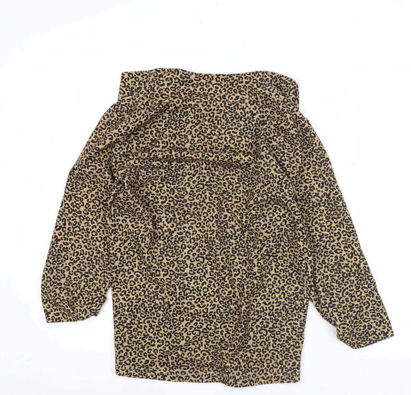 New Look Women Brown Leopard Print Open Jacket Size 8