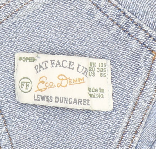Fat Face Women’s Blue Denim Dungarees Size 10 Regular Fit