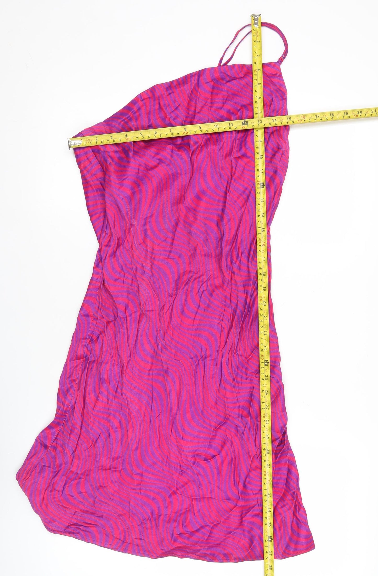 Primark Women’s Pink Purple Slip Dress Size 14 Midi Summer Casual
