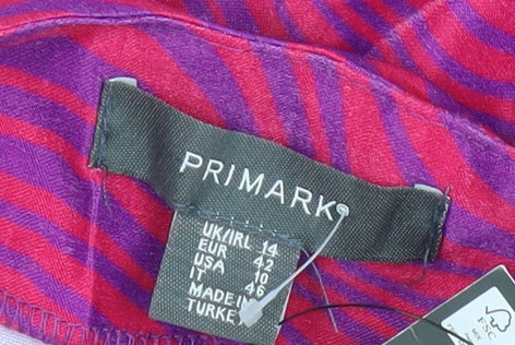 Primark Women’s Pink Purple Slip Dress Size 14 Midi Summer Casual