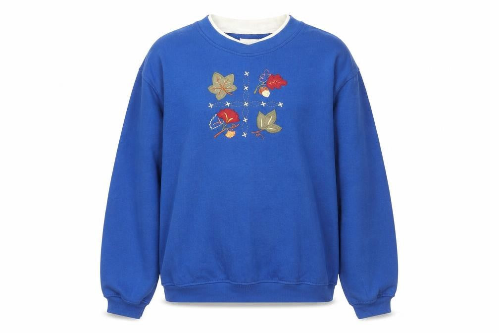 Basic Editions Women’s Blue Embroidered Sweatshirt Size S