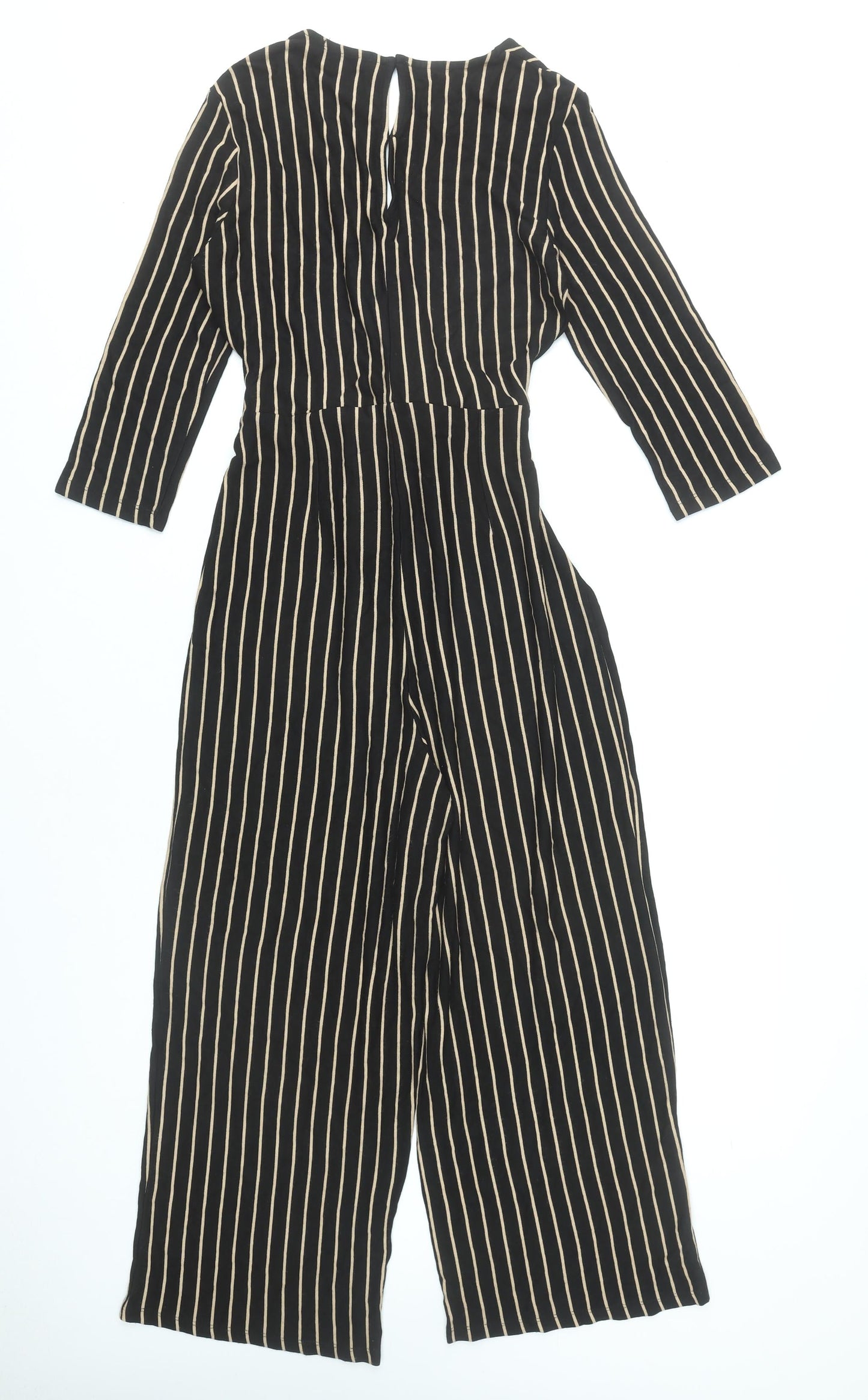 Bershka Women’s Black Striped Wide-Leg Jumpsuit Size 12