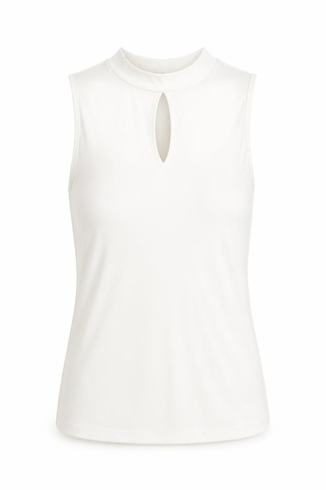 New Look Women Ivory High Neck Sleeveless Tank Top UK 6
