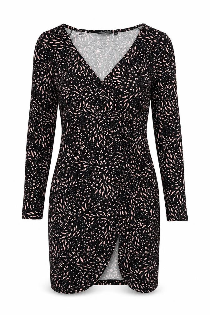 Dorothy Perkins Womens Black Animal Print Bodycon Dress Size 20