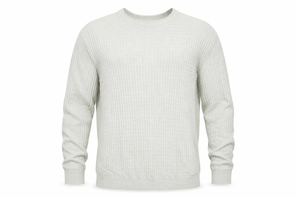Marks and Spencer Men’s Grey 2XL Crew Neck Cable Knit Pullover Jumper