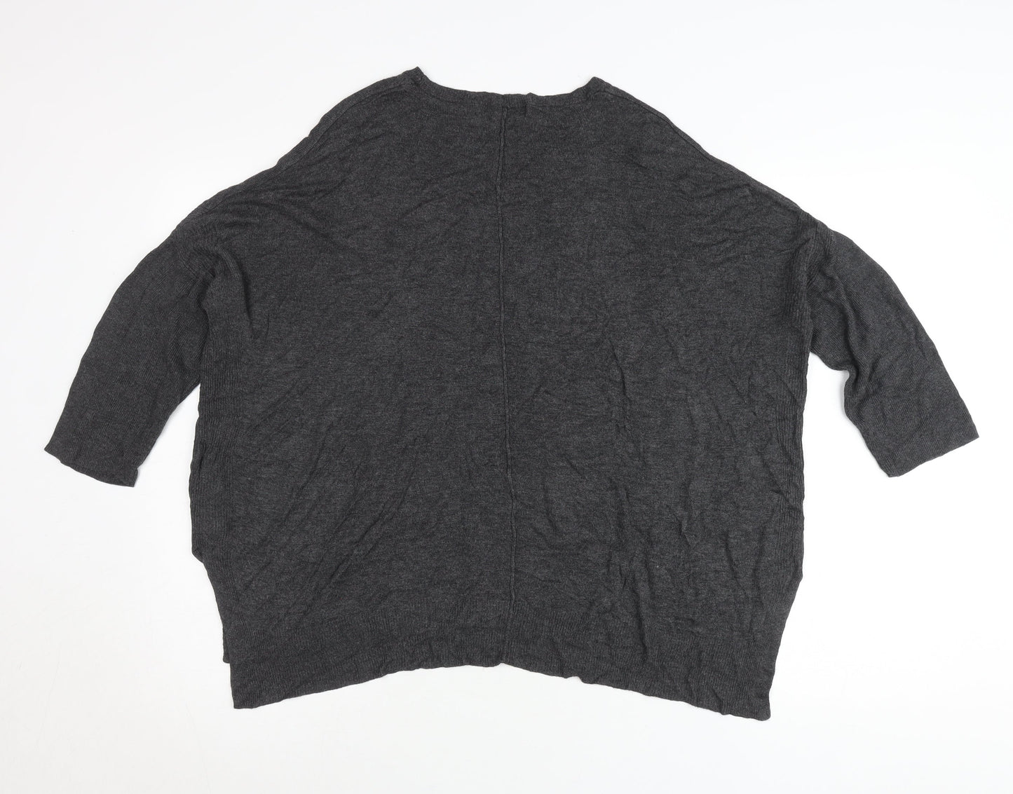 Marks and Spencer Womens Grey Size 12 Relaxed Viscose Jumper