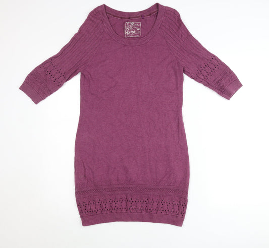 Fat Face Women’s Purple Wool Cotton Jumper Dress Size 14
