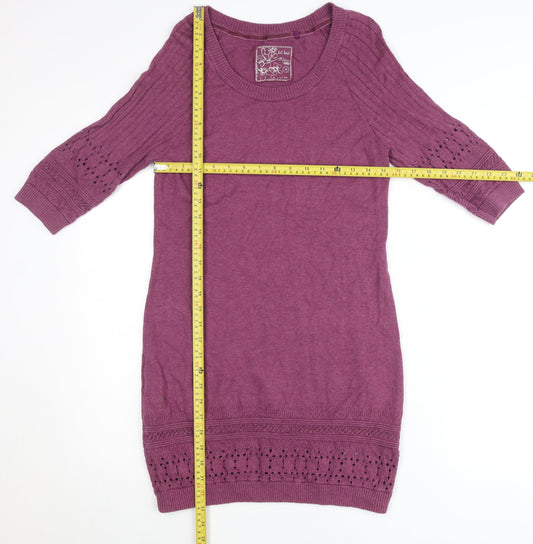Fat Face Women’s Purple Wool Cotton Jumper Dress Size 14