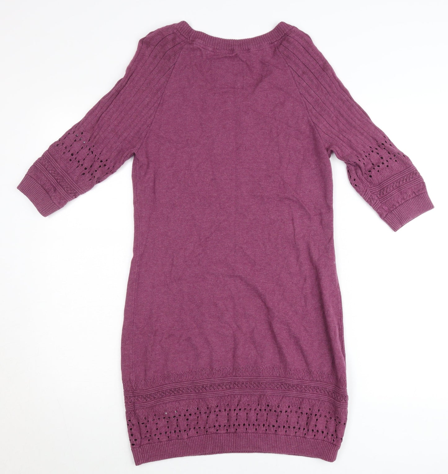 Fat Face Women’s Purple Wool Cotton Jumper Dress Size 14
