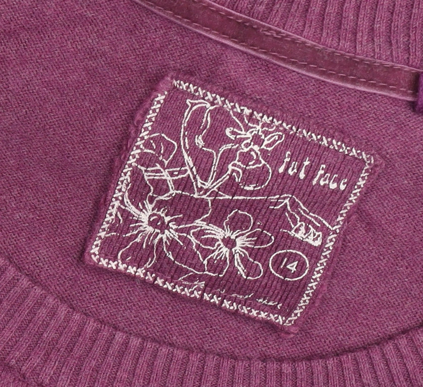 Fat Face Women’s Purple Wool Cotton Jumper Dress Size 14