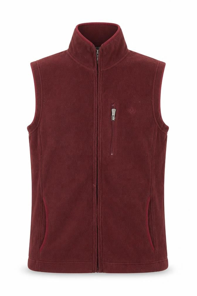 Lincoln Men’s Red Fleece Bodywarmer Waistcoat Small Zip Pockets
