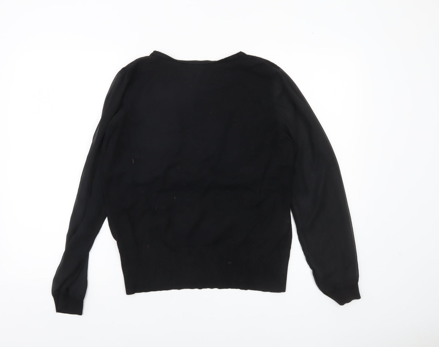 Roman Women’s Black Beaded Pullover Jumper Size 16 Long Sleeve
