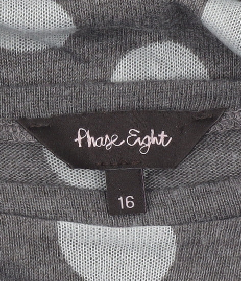 Phase Eight Women’s Grey Polka Dot Jumper Size 16 Pullover Knit