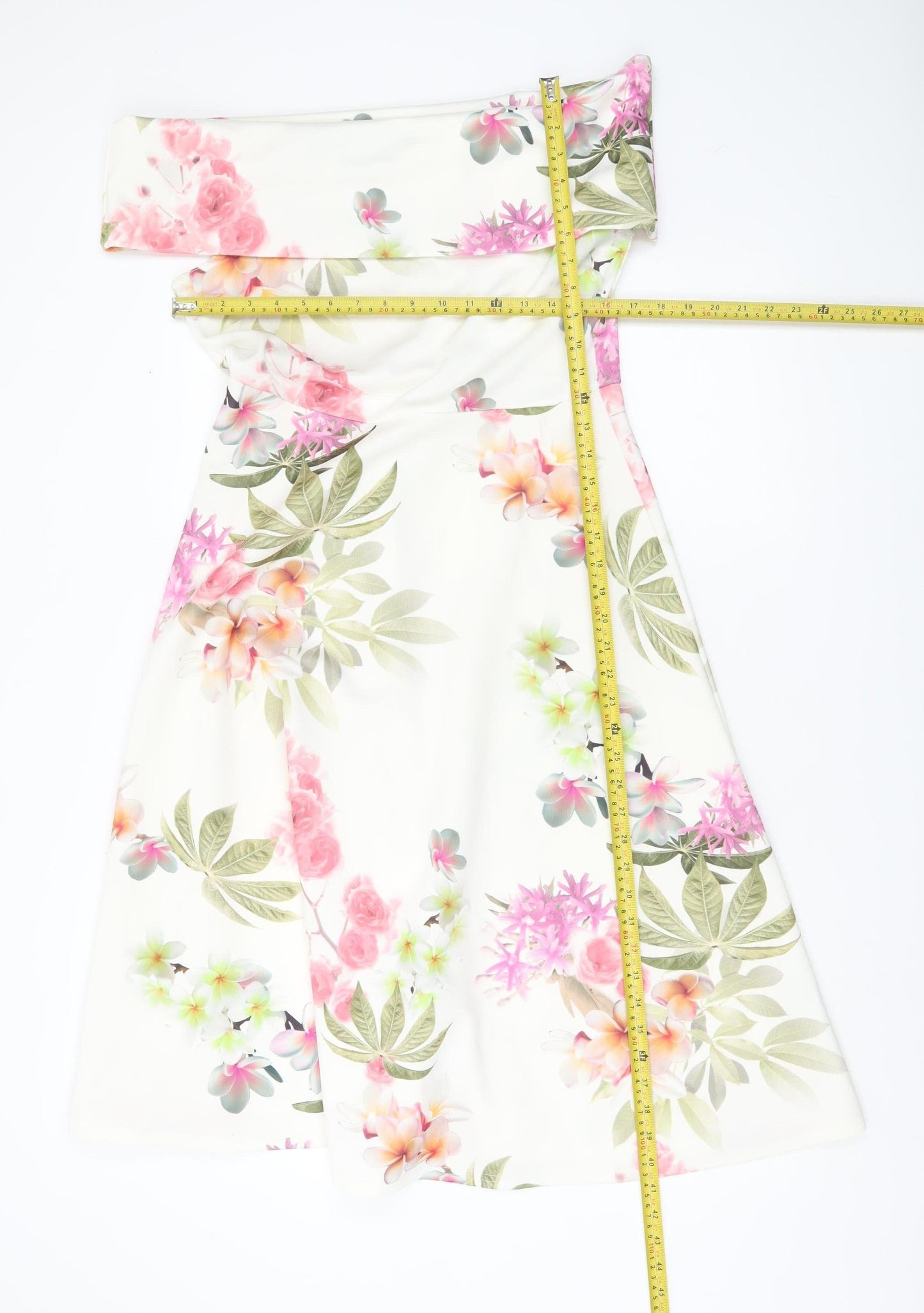 Boohoo Women’s White Floral Off Shoulder A-Line Dress Size 14