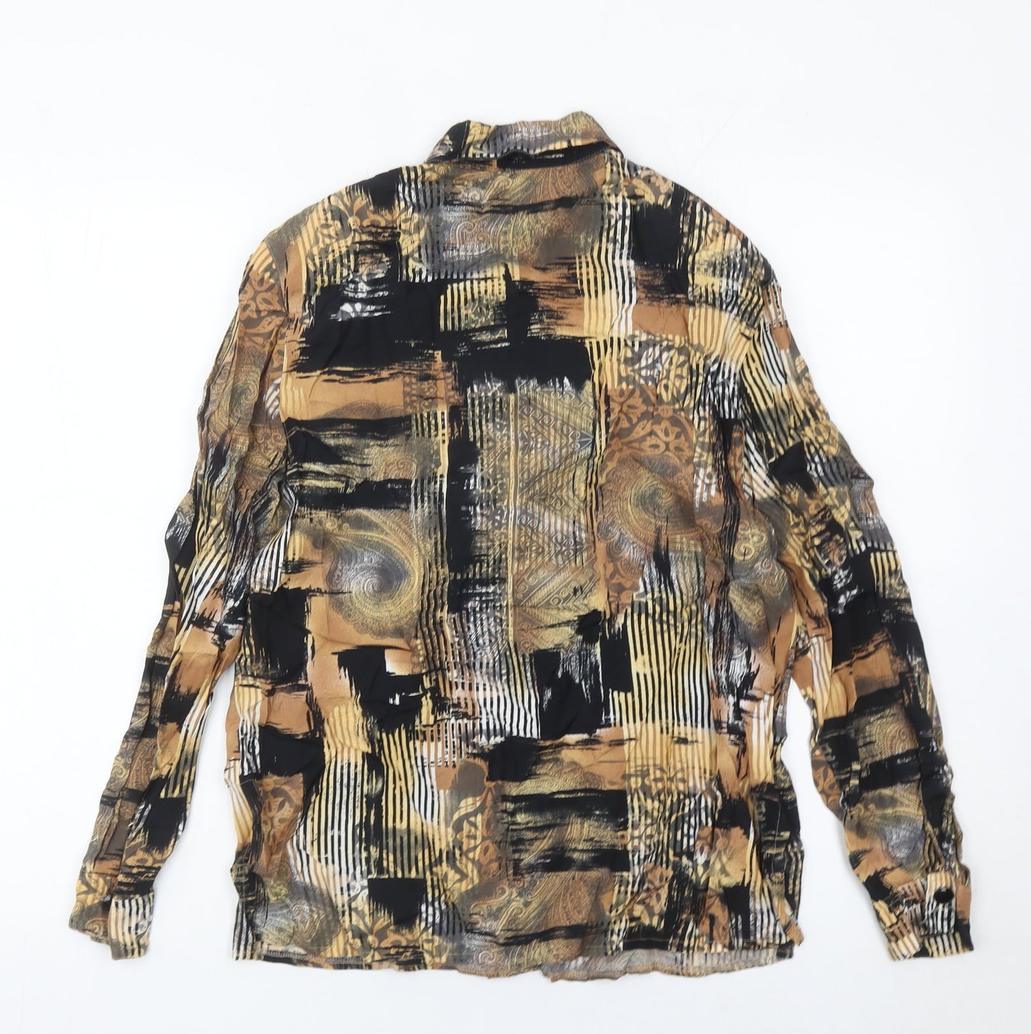 San Remo Women’s Multicoloured Geometric Long Sleeve Viscose Blouse Size 8