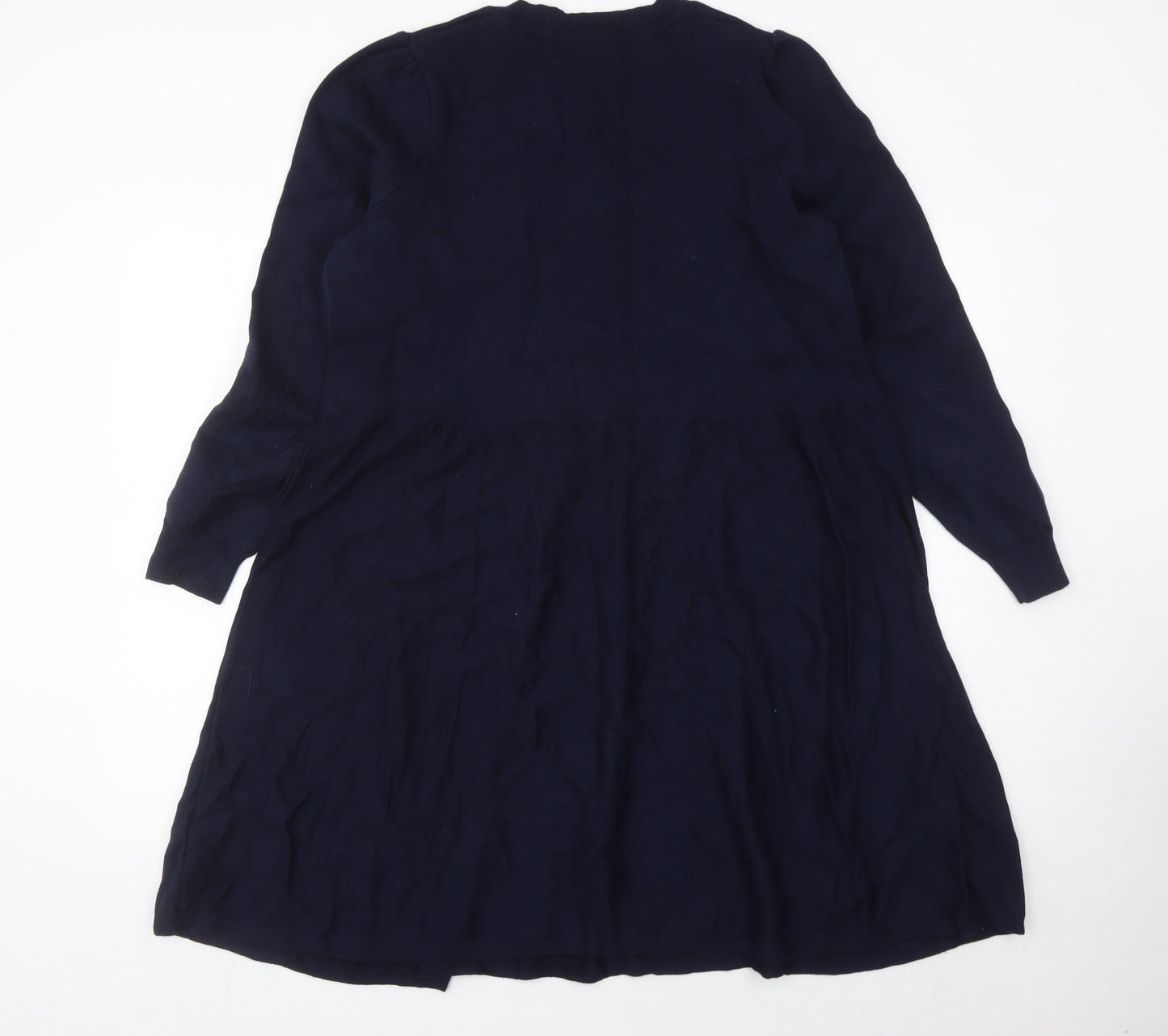 Boden Women’s Blue Long Sleeve Shift Dress Size 14 Button Front