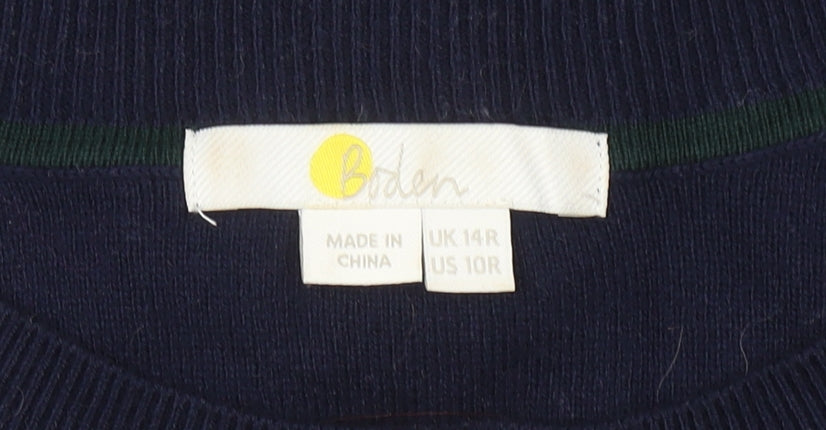 Boden Women’s Blue Long Sleeve Shift Dress Size 14 Button Front