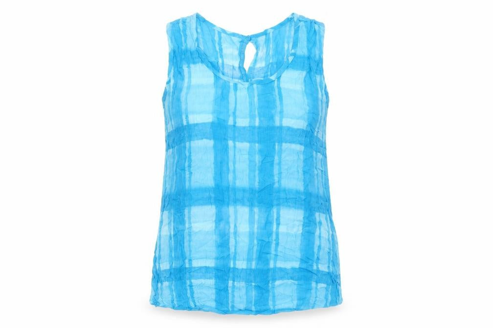 Charlotte Halton Women’s Blue Sleeveless Tunic Blouse UK 14 Viscose