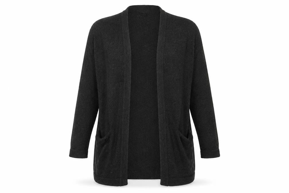 H&M Womens Black Cardigan Size 8 Long Sleeve Knit Open Front