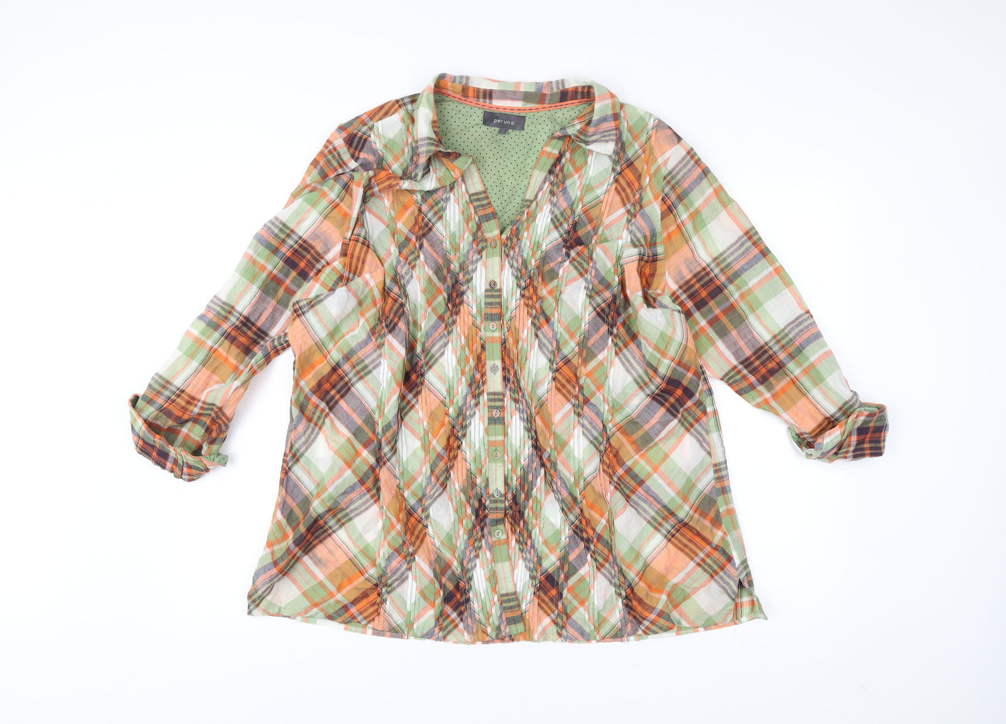 Marks and Spencer Per Una Women's Multicoloured Plaid Button-Up Tunic Shirt Size 22