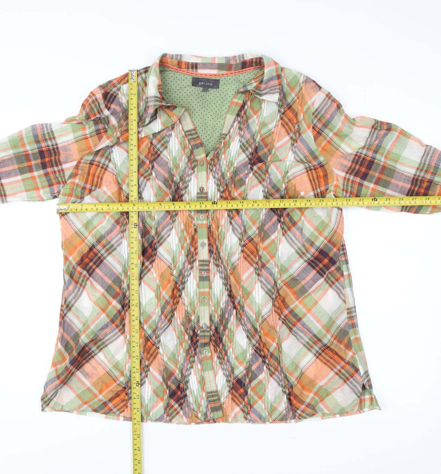 Marks and Spencer Per Una Women's Multicoloured Plaid Button-Up Tunic Shirt Size 22