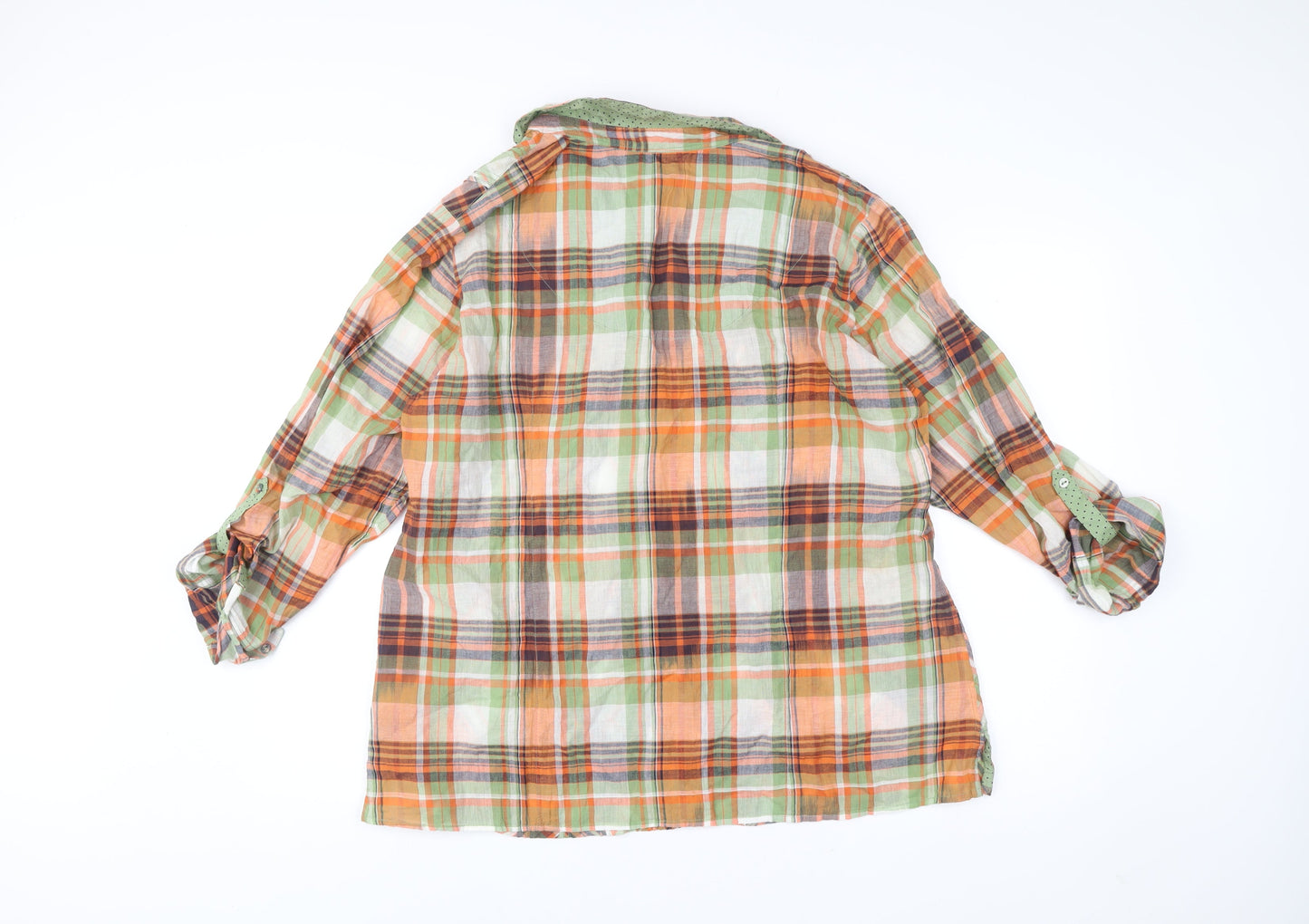 Marks and Spencer Per Una Women's Multicoloured Plaid Button-Up Tunic Shirt Size 22