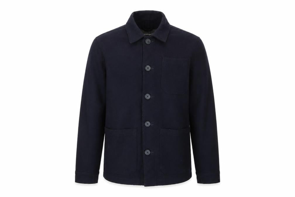 French Connection Men’s Black 36 Basic Jacket Button Up Workwear Style