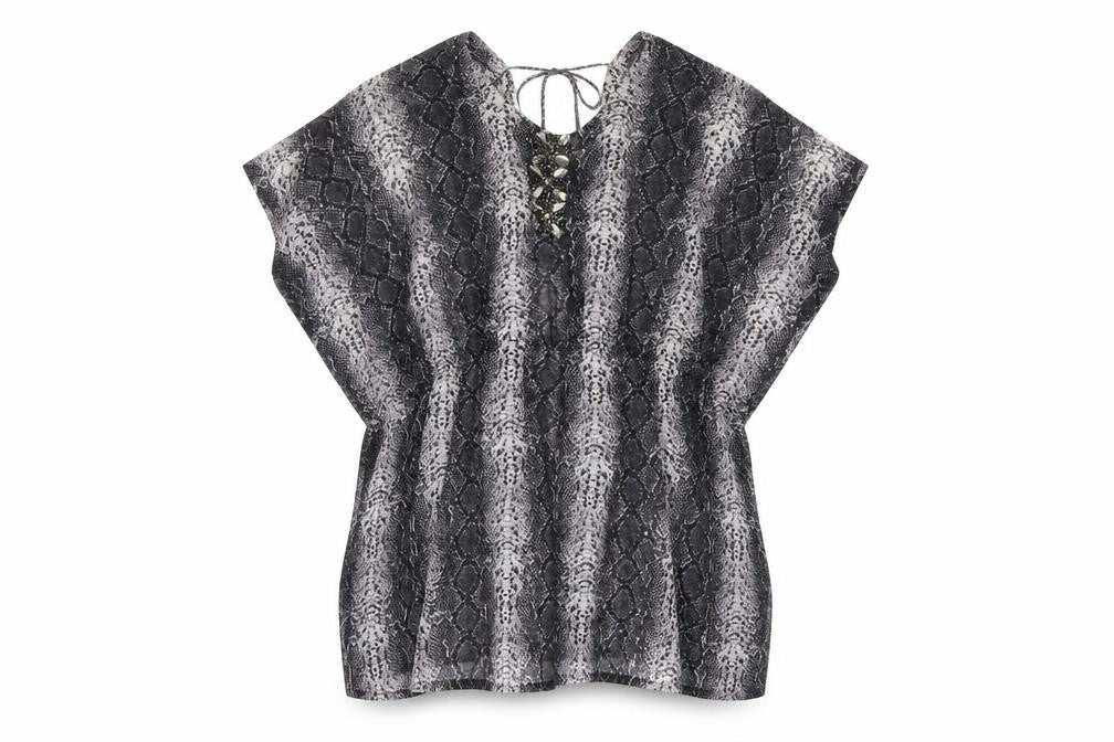 Marks and Spencer Autograph Women Black L Kaftan Short Animal Print Dress