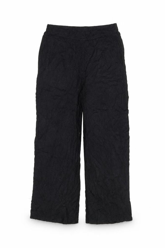 Superdry Womens Black Size 8 Cropped Wide-Leg Viscose Trousers