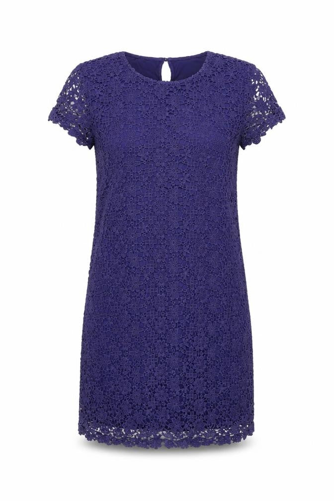 Joules Womens Blue Crochet Lace Shift Dress Size 12