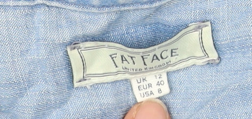 Fat Face Women’s Blue Chambray Shirt Dress Size 12