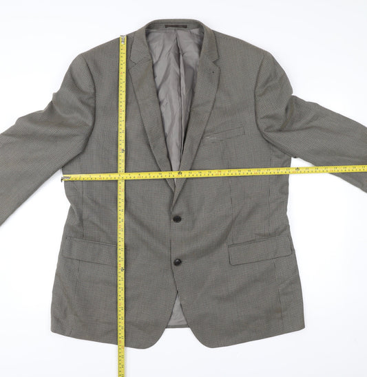 Taylor & Wright Men's Grey 46R Regular Fit Checked Blazer Jacket