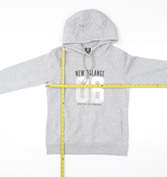 New Balance Womens Grey Hoodie Sweatshirt Size 12 M Pullover Running