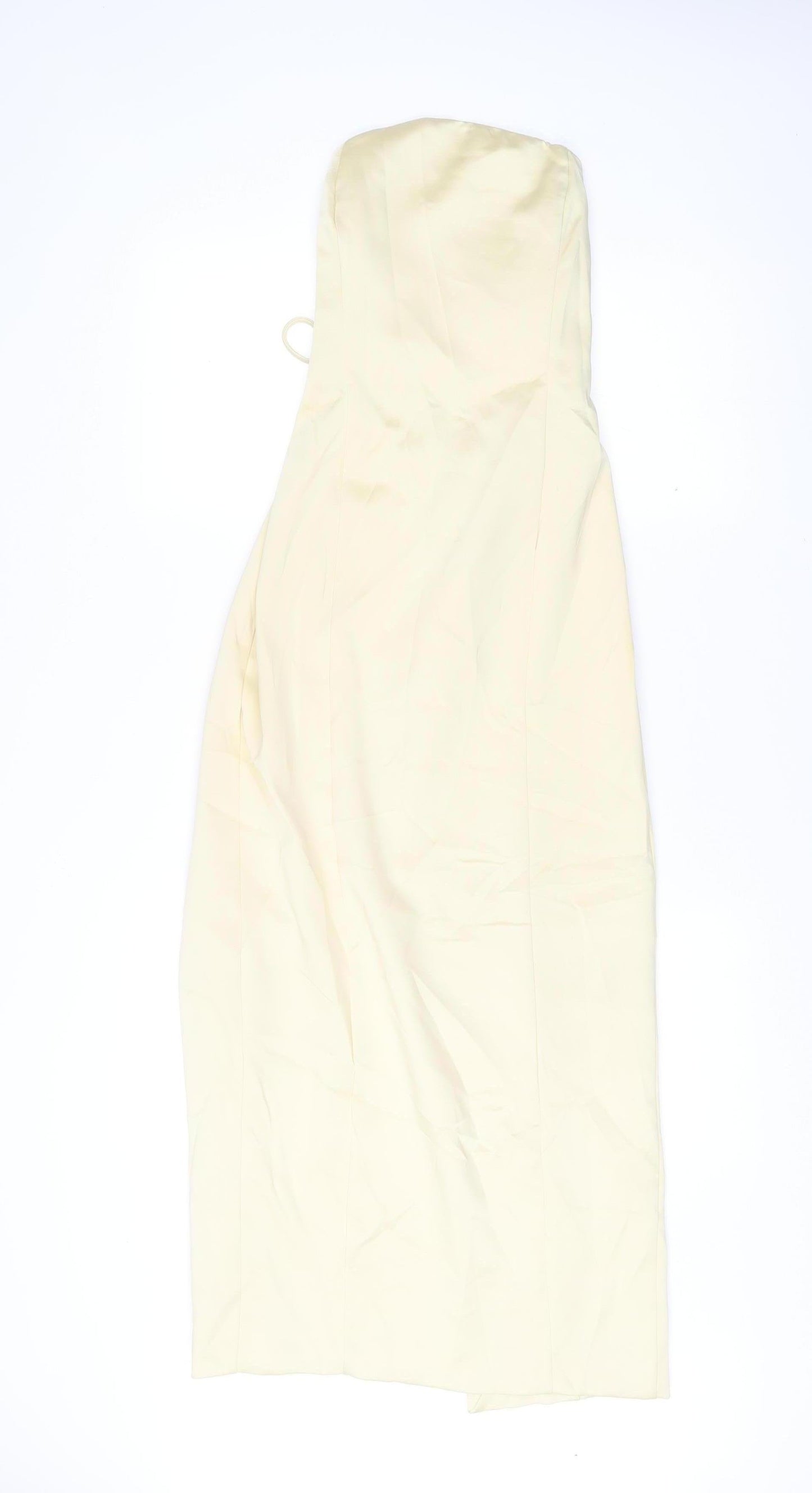 Zara Women’s Ivory Strapless Bodycon Midi Dress Size 10