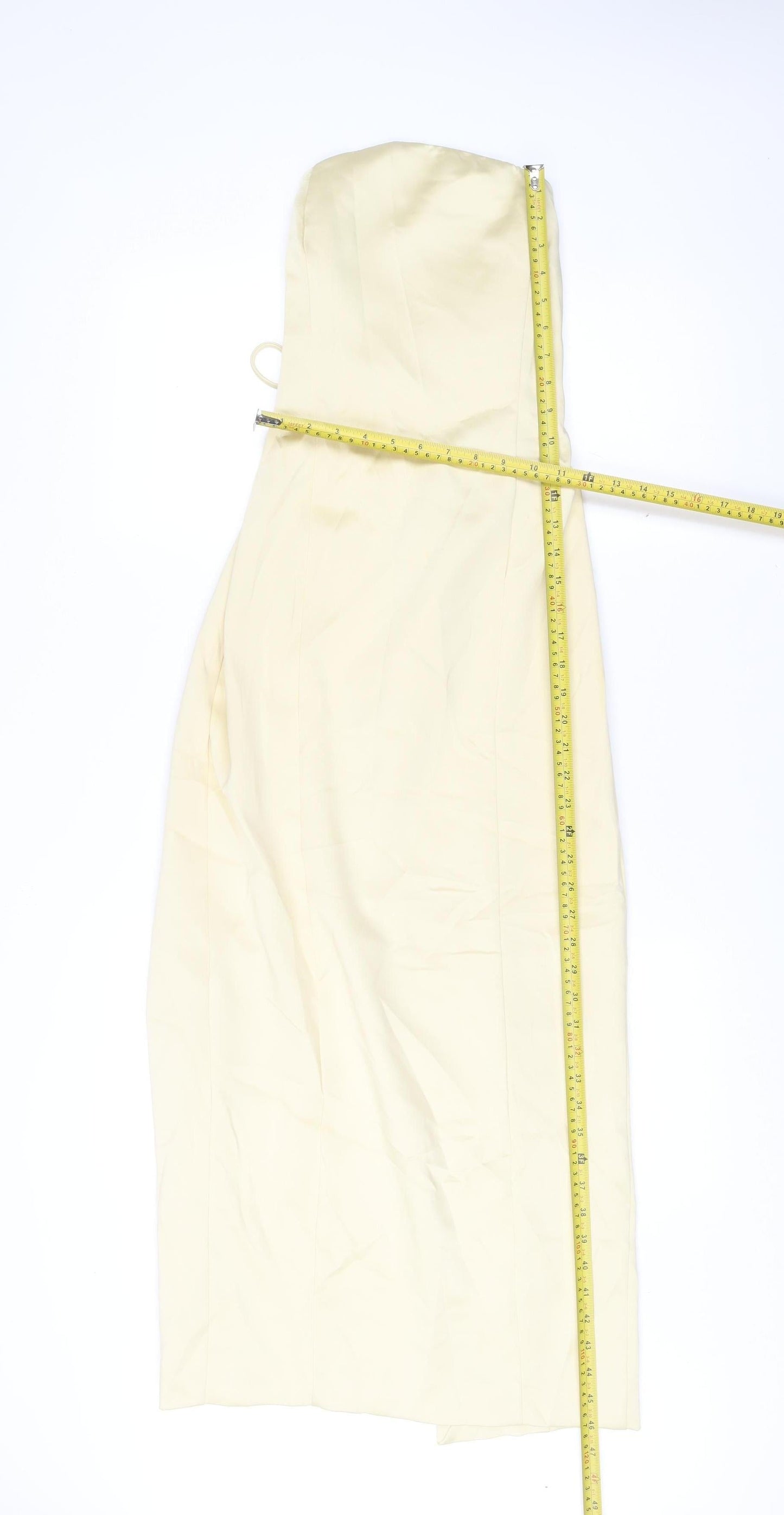 Zara Women’s Ivory Strapless Bodycon Midi Dress Size 10