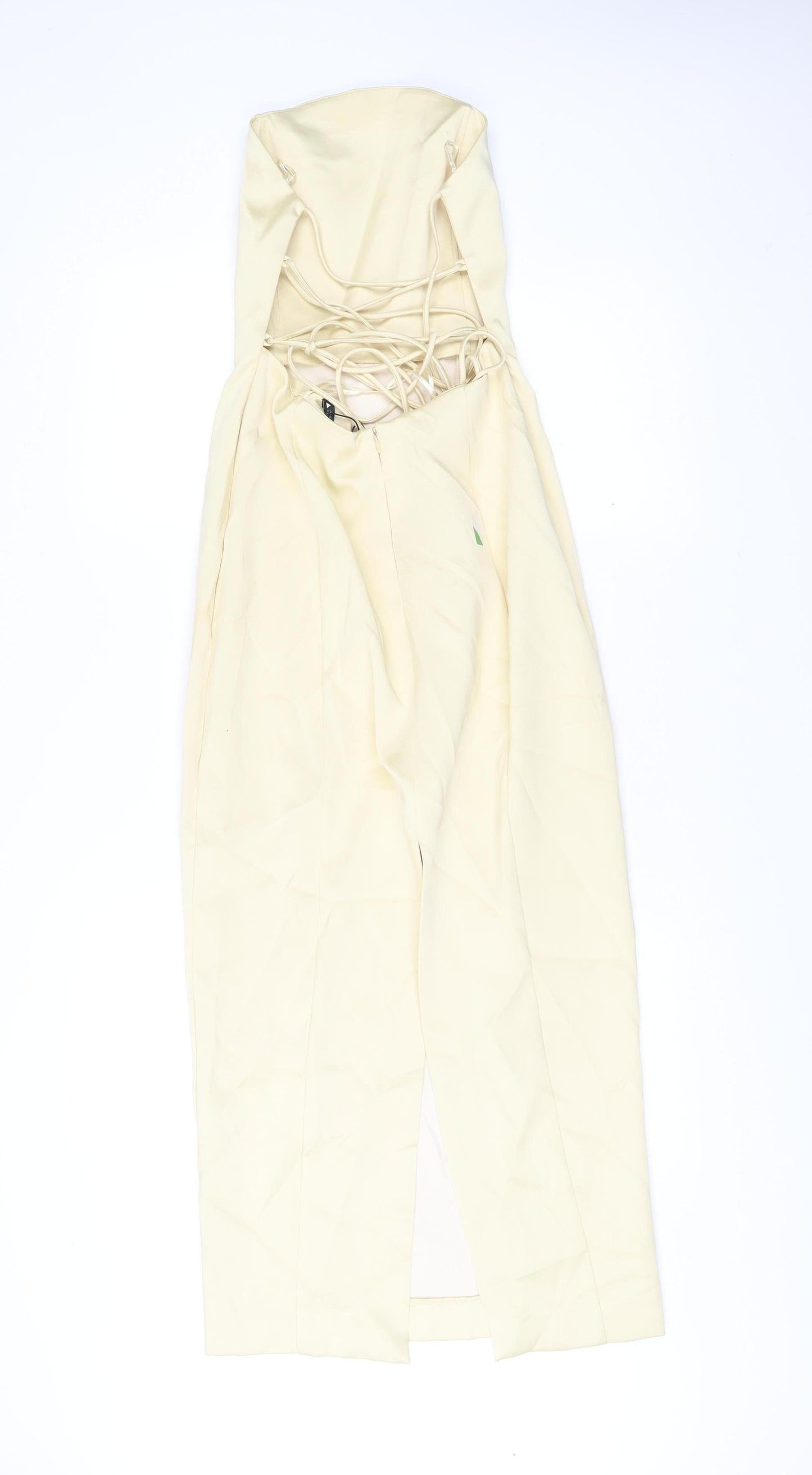 Zara Women’s Ivory Strapless Bodycon Midi Dress Size 10