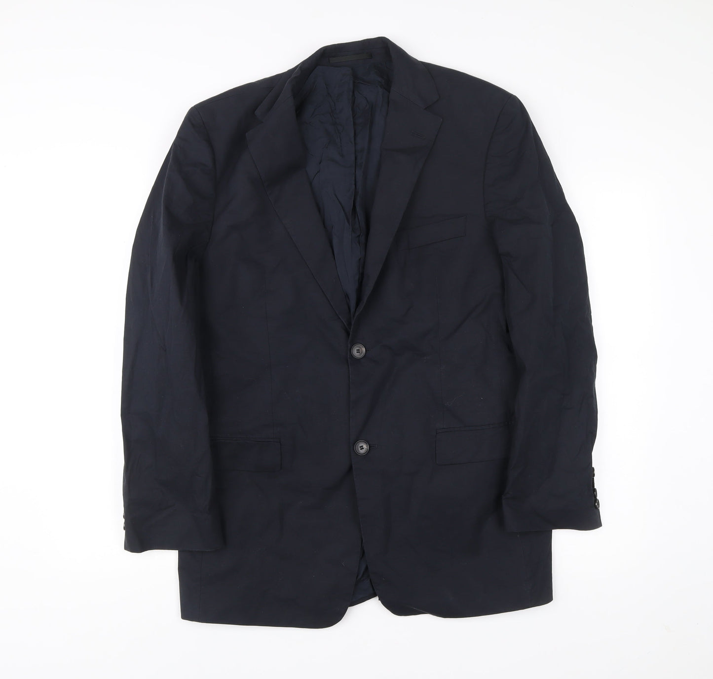 Hugo Boss Men's Blue 40 Blazer Jacket Regular Fit Cotton