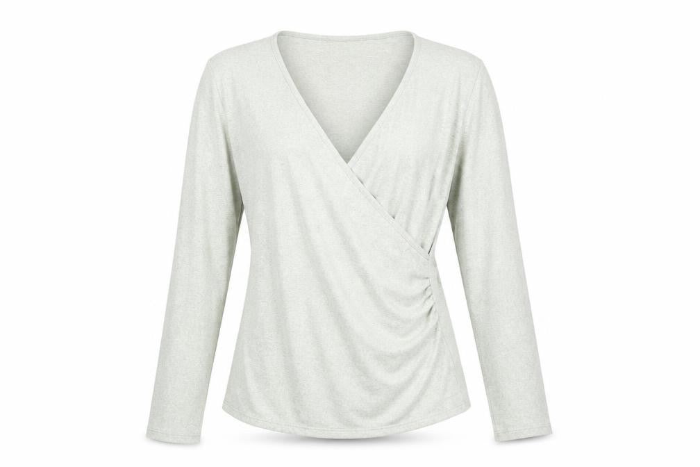 Mauvette Women’s Green Wrap Jumper UK 14 V-Neck Long Sleeve