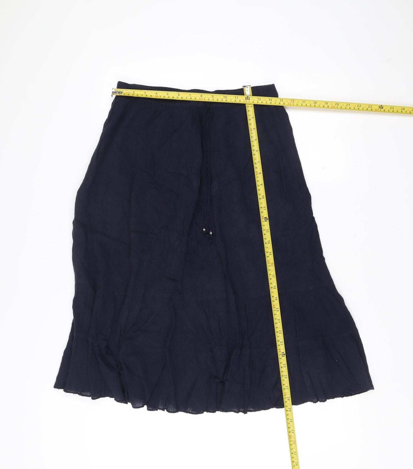 Bm Casual Womens Blue Cotton A-Line Midi Skirt Size S