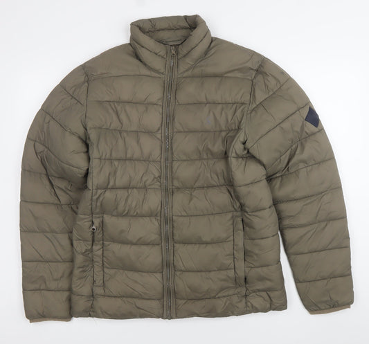 Joules Mens Green Puffer Jacket Medium Lightweight Quilted Coat