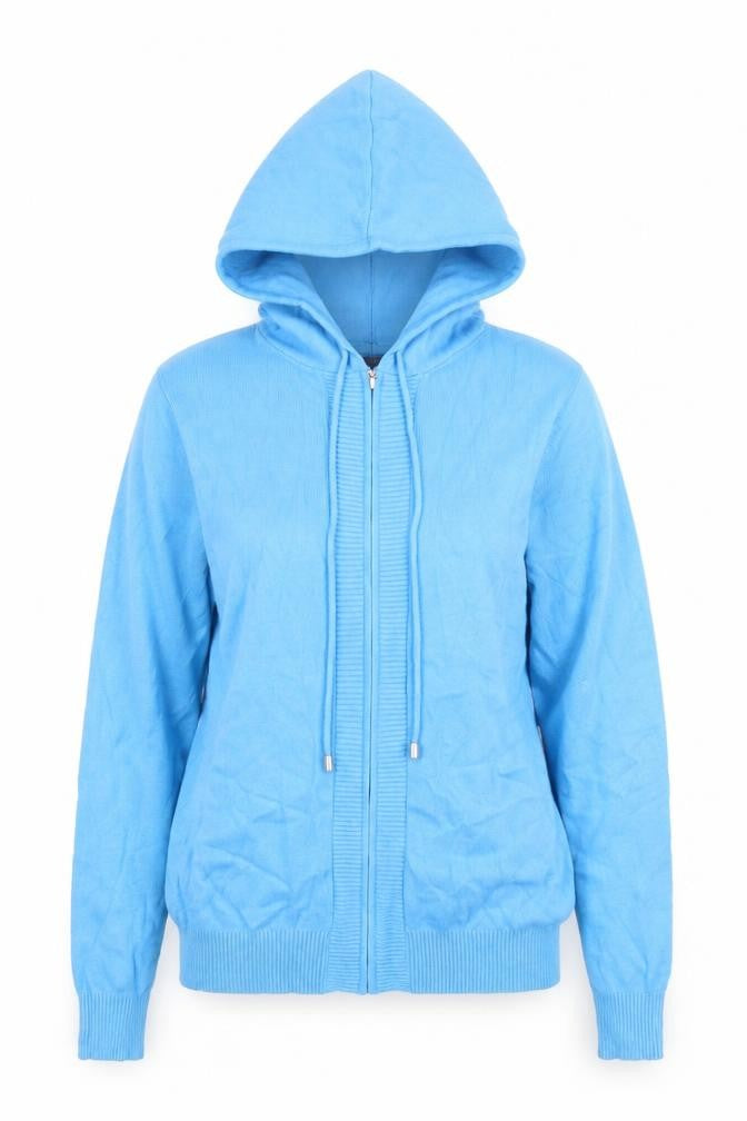 Marks and Spencer Women’s Blue Full Zip Hoodie XS Cotton Blend