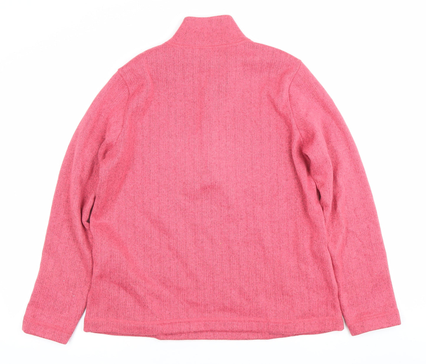 Lands' End Womens Pink Henley Sweatshirt UK M Cotton Blend
