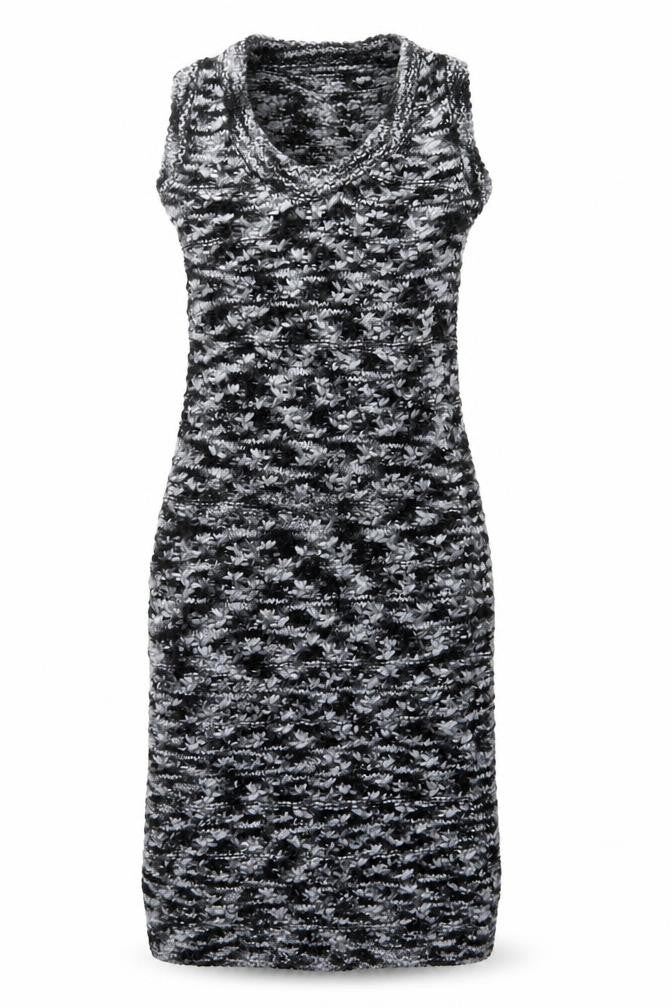 Zara Women’s Black Grey Knit Bodycon Dress Size 8 Sleeveless