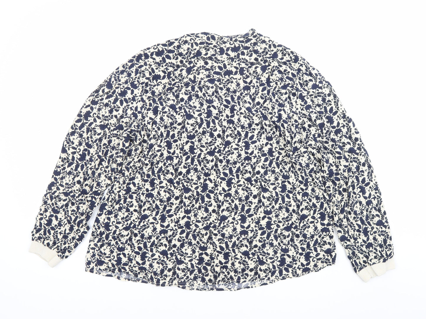 Part Two Womens Blue Floral Viscose Blouse Size 12