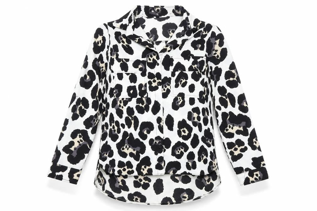 Voyelles Women’s Multicoloured Leopard Print Button-Up Shirt Size S