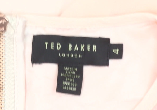 Ted Baker Women’s Beige Floral A-Line Dress Size 14 Sleeveless Party