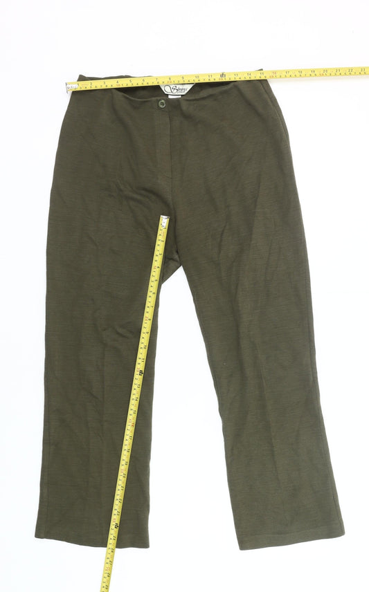 Slimma Signature Women’s Green Size 12 Straight Trousers Acrylic