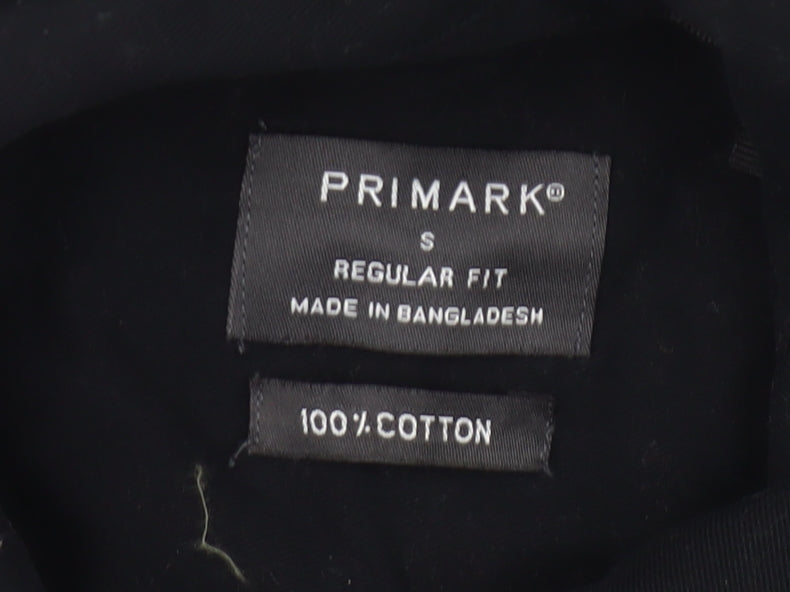 Primark Men’s Black Cotton Casual Zip Jacket Size S Regular Fit