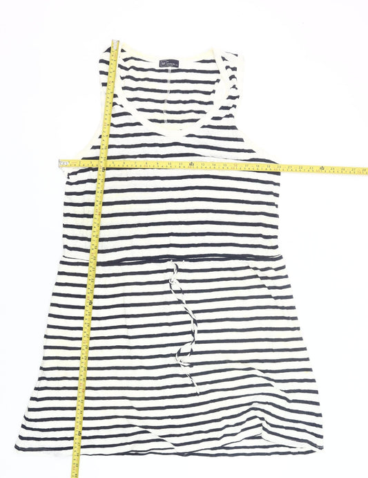 GAP Women’s XL Black White Striped Tank Dress Linen Cotton